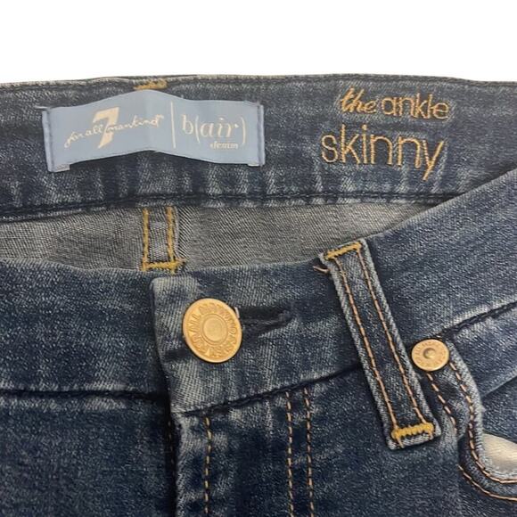 7 For All Mankind Ankle Skinny Jeans Size 27 - Picture 3 of 5